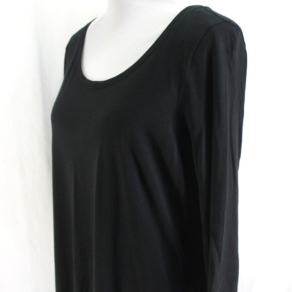 Pure J Jill Ballet Sleeve Tunic Top Womens Sz M Black 3/4 Sleeve Scoop Neck Knit - Picture 4 of 7